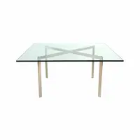 Meubles de salon table en verre replica Mies van der Rohe Barcelone Table Basse
