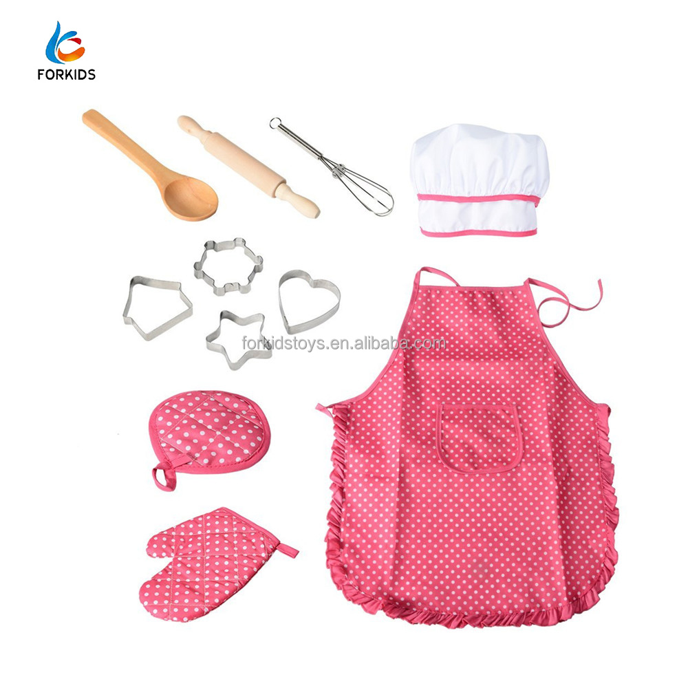 11 шт. Детский костюм для костюмированной вечеринки; Костюмы для сцены возрастов От 3 до 7 лет для девочек фартук приготовления ролевой игры, набор детских игрушек