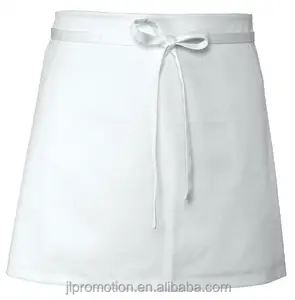 White 100% cotton Chef Works 4-Way Apron Waist apron With long waist band without pocket waiter apron