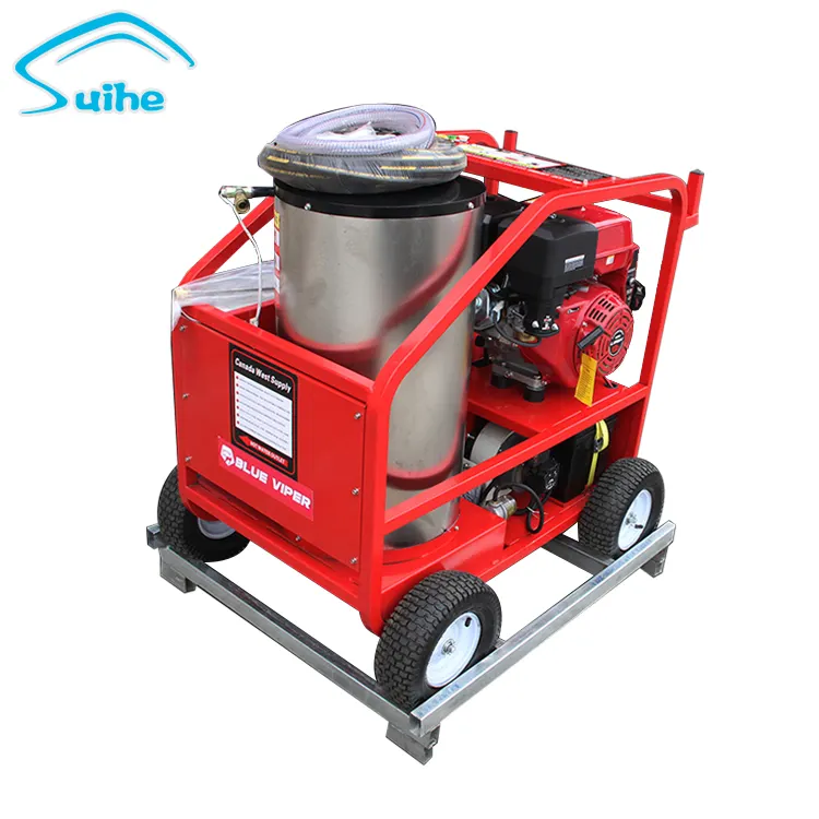 Portable industrial diesel heated hot water pressure washer