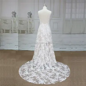 Importazione lacewith 100% cotone semplice acquistare stile elegante sexy abiti da sposa fornitore