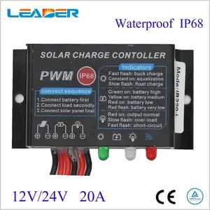 PWM 20A IP68 водонепроницаемый Солнечный Контроллер заряда 12V 24V Светодиодный дисплей СЕ по ограничению на использование опасных материалов в производстве панели солнечных батарей регулятор заряда