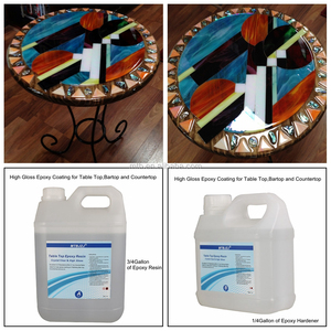 Revêtement <span class=keywords><strong>en</strong></span> résine époxy pour table, transparent comme du cristal, haute brillance, auto-nivelant, non jaunissant, <span class=keywords><strong>kit</strong></span> de 1 gallon - Product Image 1