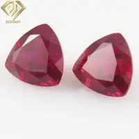 Grosir Perhiasan Kualitas Tinggi Batu Permata Delima Sintetis Bentuk Tri-merah Tua Alami