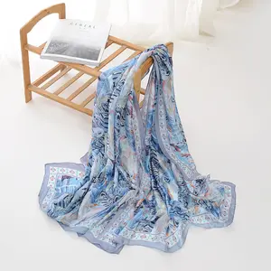 Alibaba China alta calidad bufanda suave tela impresión personalizada tubo joven bufanda de seda