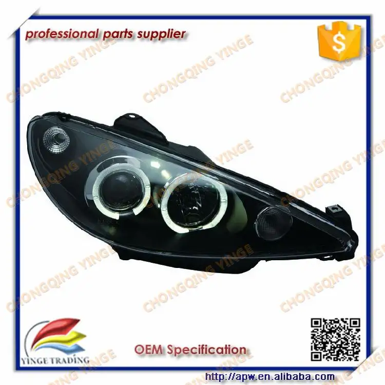 Farol de olho de anjo para peugeot 206, 2004-2008 anos led