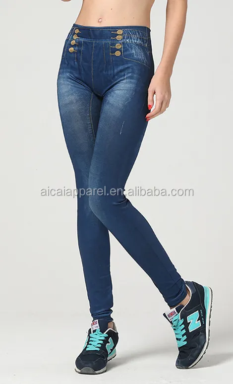 Venta al por mayor 2016 Nuevo estilo moda sexy mujeres blue jeans leggings