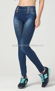 Ingrosso 2026 Nuovo Stile Moda <span class=keywords><strong>Sexy</strong></span> <span class=keywords><strong>Leggings</strong></span> in Jeans Blu per Donne - Product Image 2
