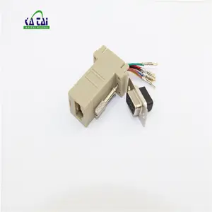 RS232 כדי RJ11 זכר מחבר RJ12 6P6C כדי DB9 נקבה מודולרי מתאם DB9 זכר RJ12