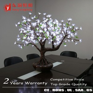 Yumai — arbre à fleurs de cerisier <span class=keywords><strong>led</strong></span> avec pot en céramique, luminaire décoratif d'intérieur, hôtel, fleur de cerisier - Product Image 2