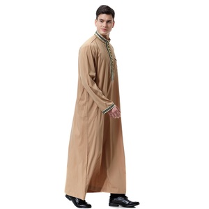 Di alta Qualità Musulmano Uomo Abaya Collare Del Basamento Turco Caftano Robes Abbigliamento Islamico Dubai Thobe - Product Image 6