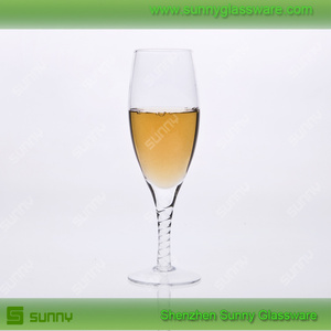 <span class=keywords><strong>la</strong></span> boca de soplado de color rojo <span class=keywords><strong>vino</strong></span> de cristal de vidrio de champagne con espiral de madre - Product Image 2