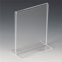 Support de signalisation en acrylique transparent, présentoir de prospectus, double face, cadre photo en plastique, affichage vertical de bureau, publicité