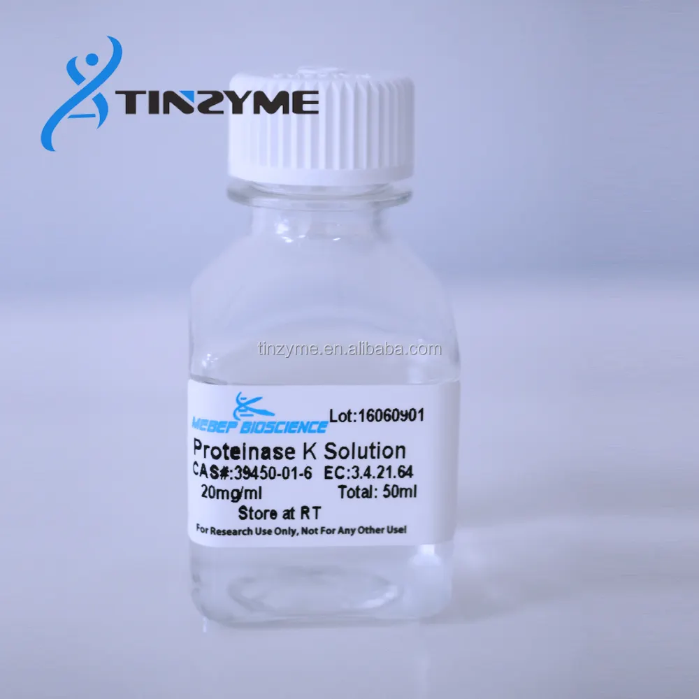 Ready to use Proteinase K solution 20mg/ml bulk package