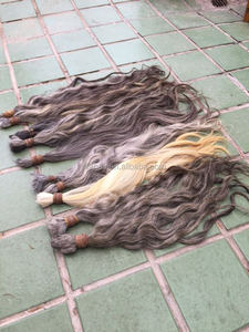 100% non trasformati massa dei <span class=keywords><strong>capelli</strong></span> umani bionda naturale grigio 30 centimetri-100cm natura russo Grigio dei <span class=keywords><strong>capelli</strong></span> umani - Product Image 5