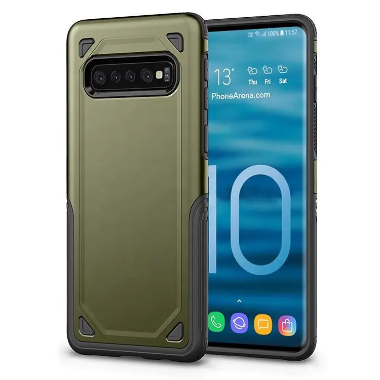 Casing Pelindung TPU PC Tahan Guncangan Mewah Armor untuk Samsung Galaxy S10 Plus