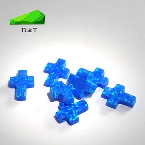 Piedras preciosas <span class=keywords><strong>sueltas</strong></span> de ópalo sintético con forma de cruz y piedra azul hermosa - Product Image 2