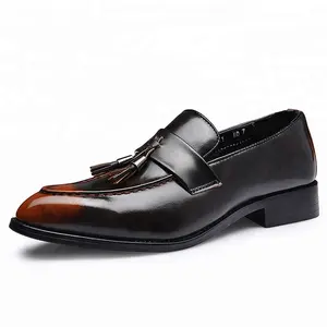 SS0419Pointed toe men fashion casual shoes 2018 British style classic elegant slip on dress shoes