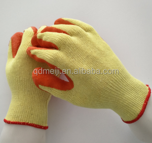 Forro de algodón transpirable calibre 10 guantes de trabajo recubiertos de seguridad con revestimiento de Palma de látex arrugado para la construcción - Product Image 5
