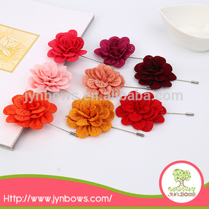 100% 手作りのかぎ針編みの花、かぎ針編みのブローチ手作りの生地の花のブローチ - Product Image 2