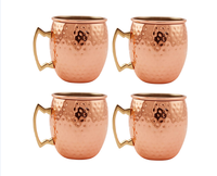 Tasse en cuivre de Mule de moscou Antique, ensemble de tasse de Cocktail de café plaqué en cuivre