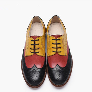 LOGO personalizzato fatto a mano classico in vera pelle con lacci abito formale scarpe <span class=keywords><strong>oxford</strong></span> per donna e uomo - Product Image 4