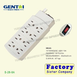 เต้าเสียบปลั๊กไฟ6ช่องป้องกันไฟกระชากเต็ม230โวลต์อเมริกาสหรัฐ - Product Image 5