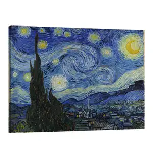 подсолнухами ван гога холст Suppliers-Знаменитая картина воспроизведения Ван Гога подсолнухи звездной ночи