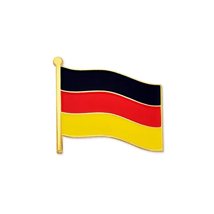 โรงงานผู้ผลิตส่วนบุคคลฮาร์ดเคลือบที่กำหนดเองเยอรมนีธงเคลือบปกขา