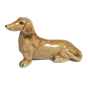 Miniaturas coleccionables de cerámica creativa perro estatuilla regalo Niño