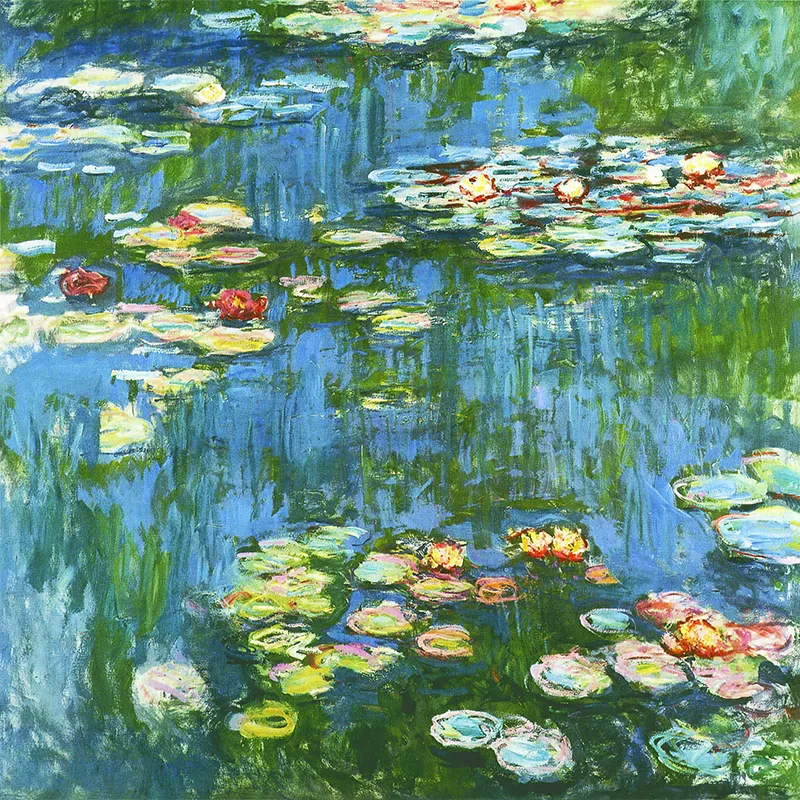 Claude Monet แนวนอนเดิมกรอบศิลปะภาพวาดผ้าใบ masterpiece การทำซ้ำน้ำลิลลี่พิมพ์สำหรับห้องนั่งเล่น