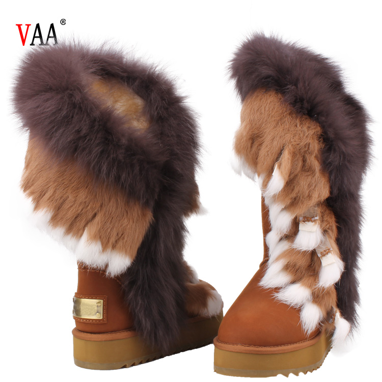 Зимние сапоги из натуральной кожи с мехом енота