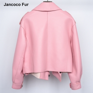 New Stylish Windproof <strong>Leather</strong> Short Outwear <strong>Real</strong> Sheepskin Womens <strong>Leather</strong> <strong>Jackets</strong> - Product Image 4