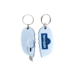 Hot Sale Key Ring Type And Key Holder Style Custom Logo Office Plastic Mini Art Knife Holder Cutter Keychain