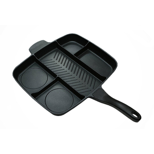 No-stick Aluminum magic frying pan multifunctional Divided 5 in 1 grill oven pan