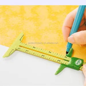 2 Pieces Sewing Gauge Sewing Measuring Tool, 5-in-1 Sliding Gauge Measuring  Sewing Ruler Tool Fabric Quilting Ruler for Knitting Crafting Sewing