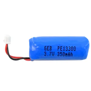 GEB factory cylindrical lithium polymer rechargeable 13300 3.7v 350mah round lipo battery for GPS