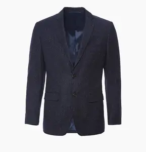 Hot sale cheap men wool blended slim casual stylish blue blazer for men