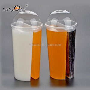 <span class=keywords><strong>WOW</strong></span> PP plástico doble disfrutar jugo taza claro dos compartimentos taza - Product Image 6