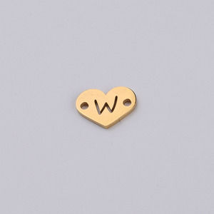 12 Mét Thép Không Gỉ Hollow Tim Tình Yêu Màu Vàng A-Z Tiếng Anh Thư Bảng Chữ Cái Charms Đối DIY Jewelry - Product Image 6