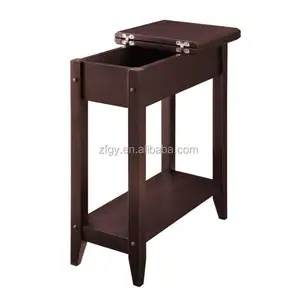 Convenience Concepts American Heritage Flip Top Wood Side End Table with shelf, White,Espresso,Black