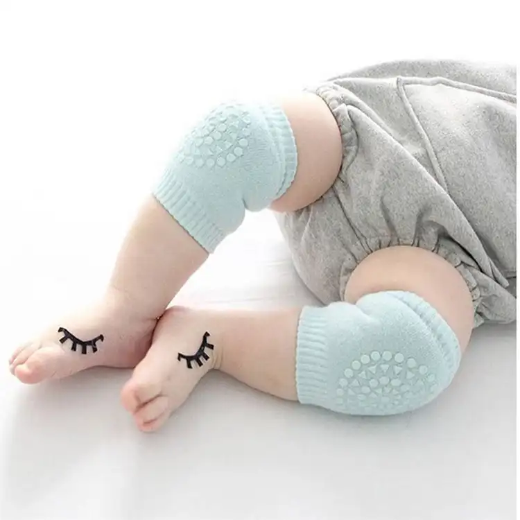 Factory wholesale infant thick bottom terry slip socks soft breathable baby knee pads for crawling