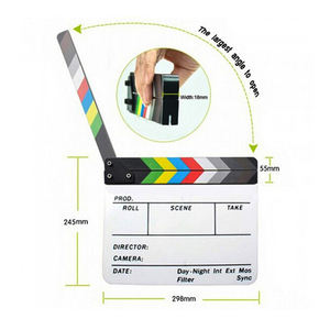 Nouveau coloré 30X24.5cm Clapboard Clap Board blanc film <span class=keywords><strong>Action</strong></span> <span class=keywords><strong>ardoise</strong></span> à la main Clapper Board - Product Image 4