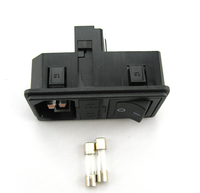 Saklar Inlet CUL TUV CQC untuk Penggunaan Rumah Sakit, Dudukan Sekring Ganda yang Dapat Diganti, 10A 250V IEC C14, Modul Soket Masukan Daya AC