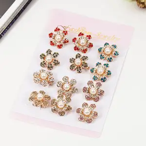 High Quality Flower Pearl Austrian Crystal Metal Alloy Fashion Brooch