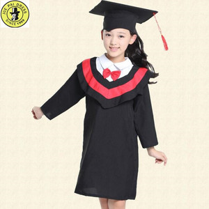 Custom bambini in età prescolare abiti di laurea/bei ragazzi che indossano ragazze uniforme scolastica per la scuola materna adulti neri 100% cotone - Product Image 2