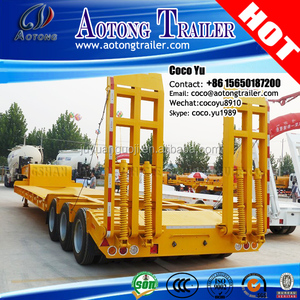 <span class=keywords><strong>Cuello</strong></span> de <span class=keywords><strong>cisne</strong></span> lowbed <span class=keywords><strong>semirremolque</strong></span> de 3 ejes 13 metros con rampas (hidráulico o suspensión opcional) - Product Image 1