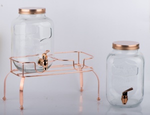 2 pièces 4L distributeur De Jus de verre avec robinet en plastique et support en métal CCP804C-4/2T2 - Product Image 2