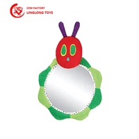 Miroir en peluche en forme d'éléphant de dessin animé bleu de haute qualité personnalisé OEM, taille personnalisée, décoration moderne de chambre d'enfant