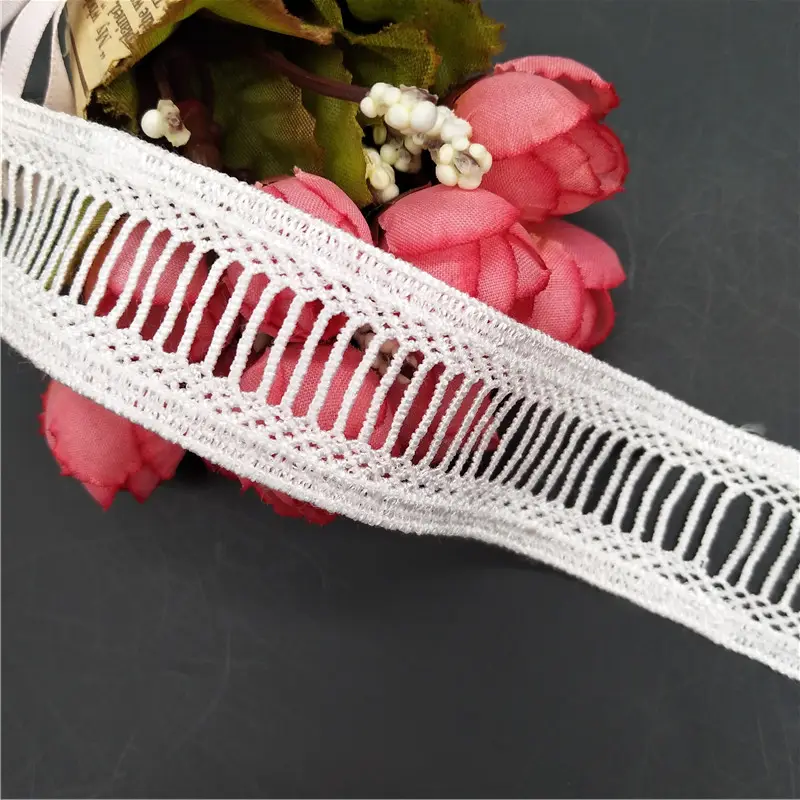 2.5 cm lace potong putih grosir polyester renda